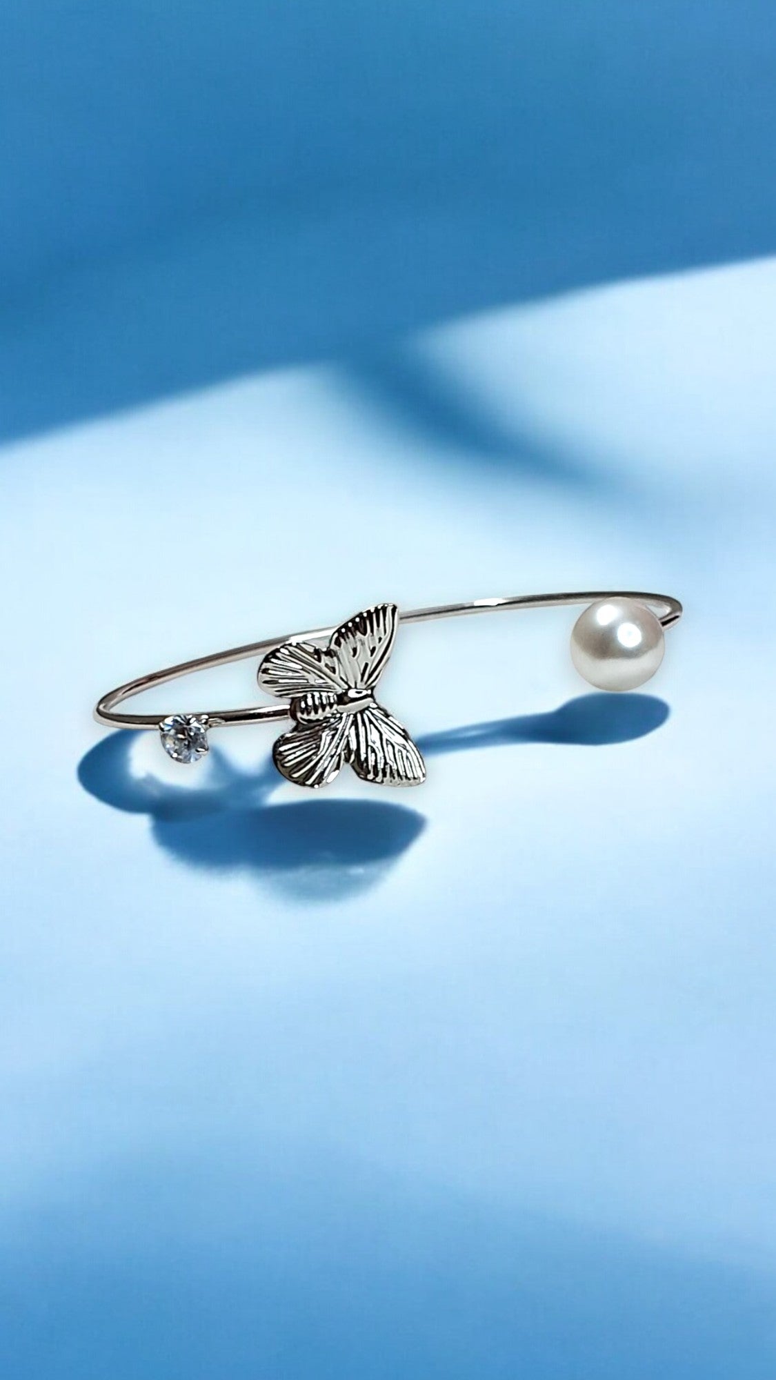 Pearl Whisper Butterfly Bracelet