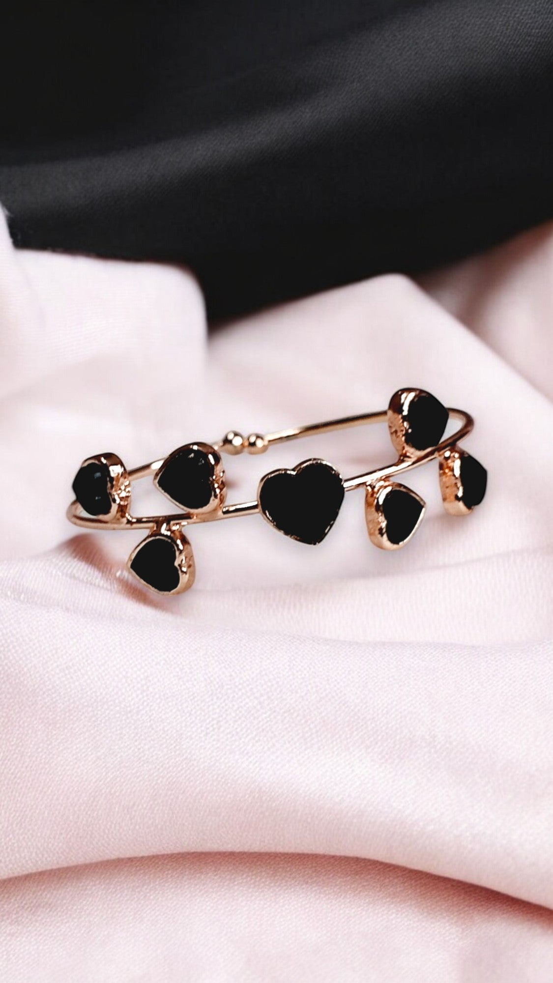 Noir Hearts Black Enamel Bracelet
