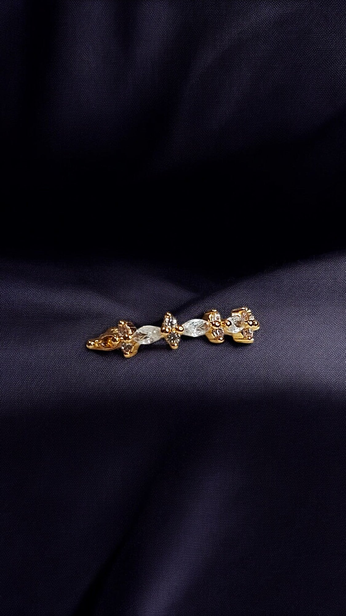 Crystal Butterfly Cluster Ring