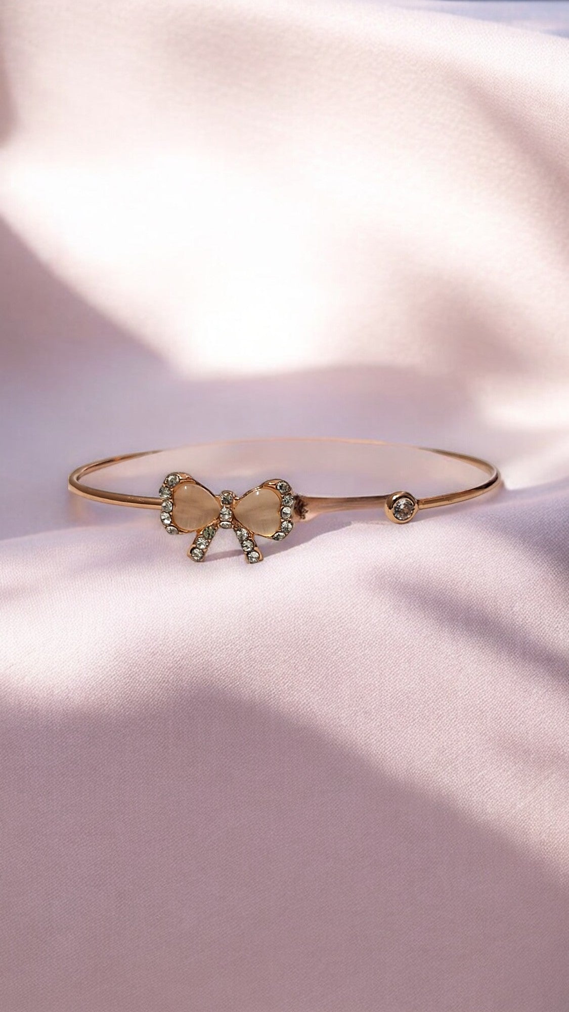 Crystal Bow Charm Bracelet