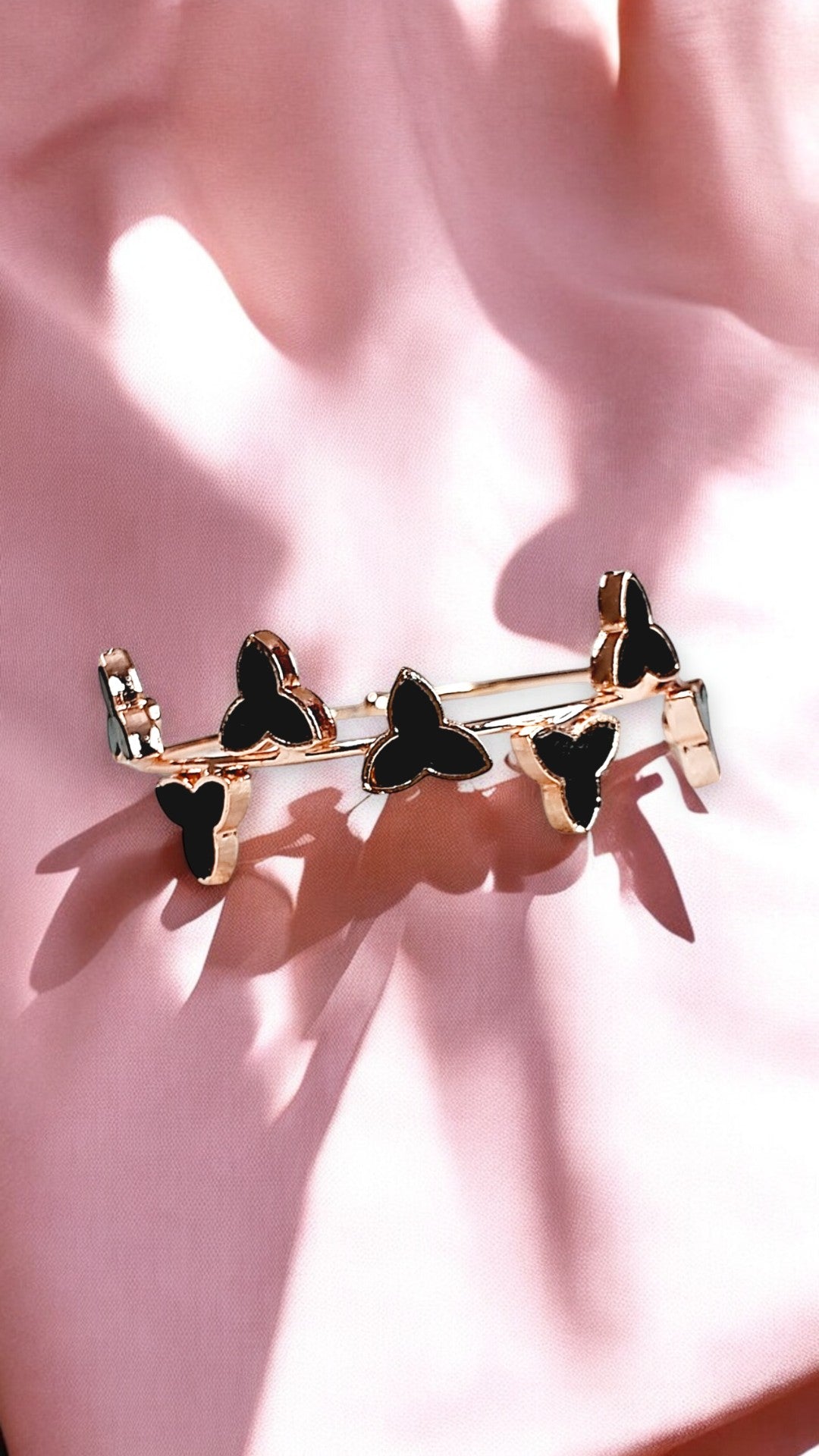 Fly Charm Black Enamel Bracelet