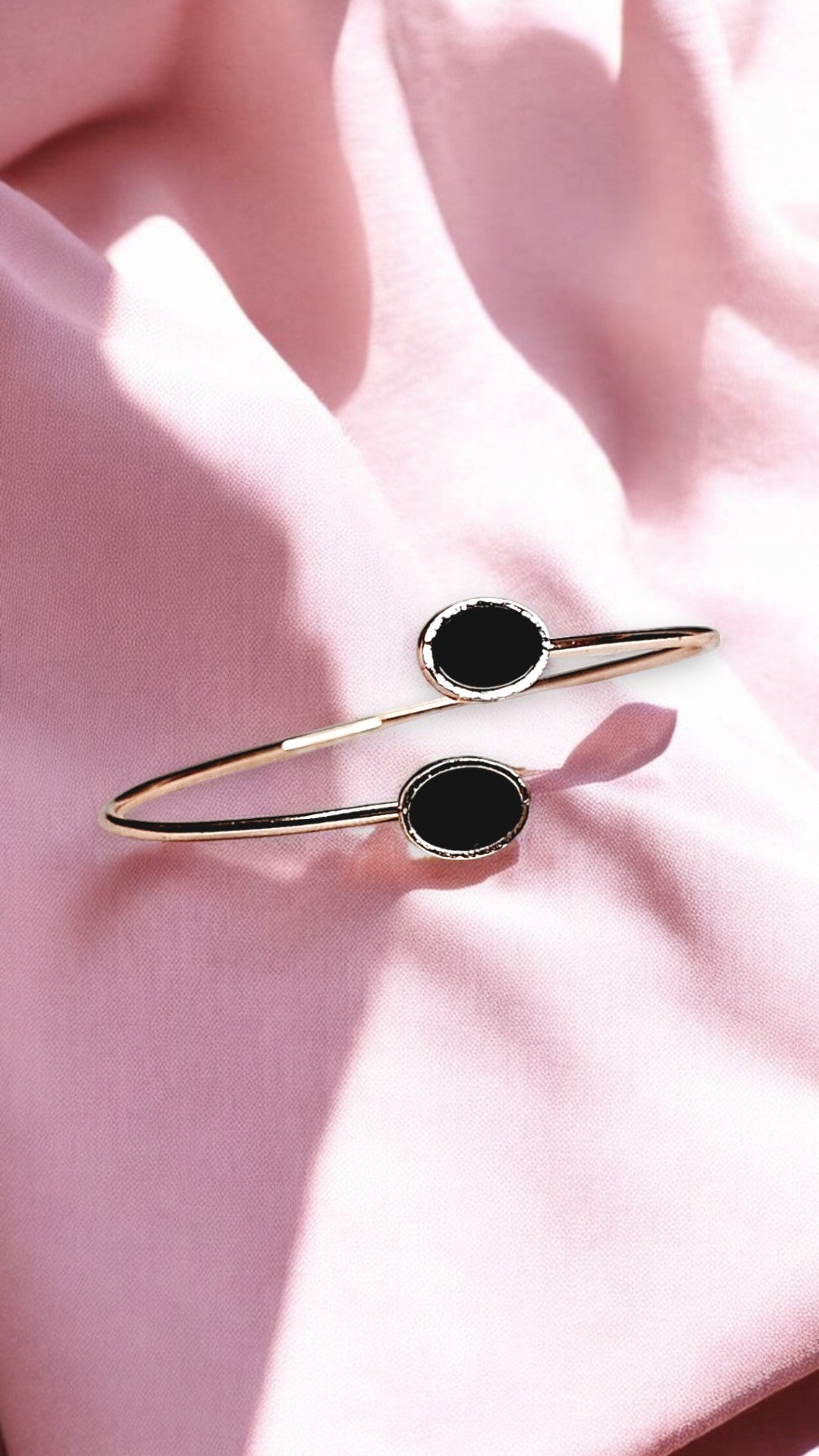 Midnight Oval Black Enamel Bracelet