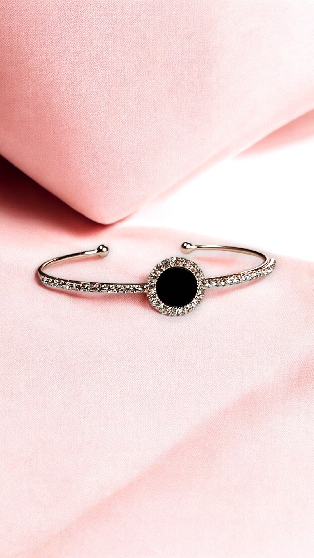 Midnight Halo Black Enamel Bracelet