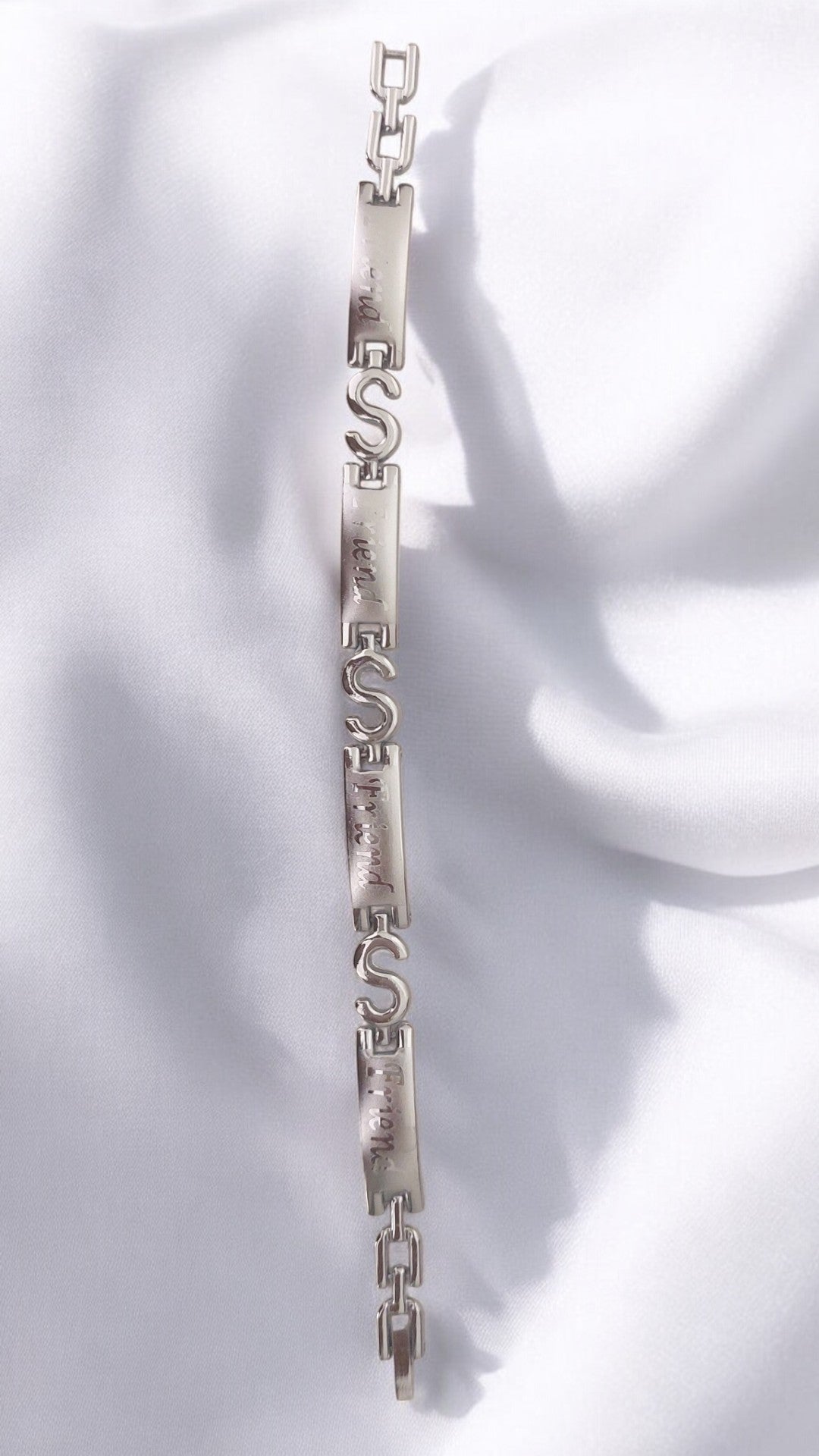 “Friend” Engraved Silver Bracelet for Men