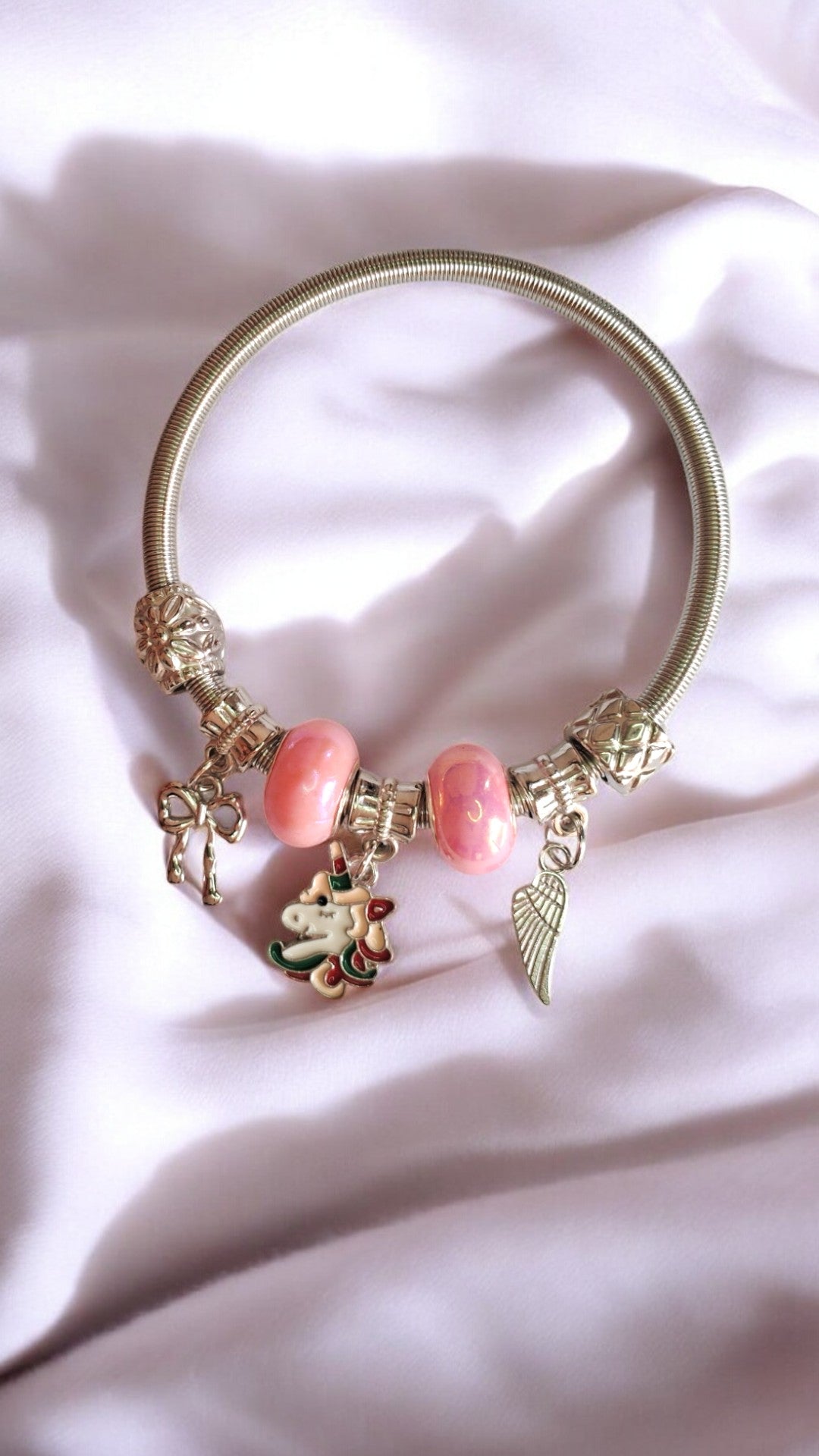 Unicorn Bow Charm Bracelet