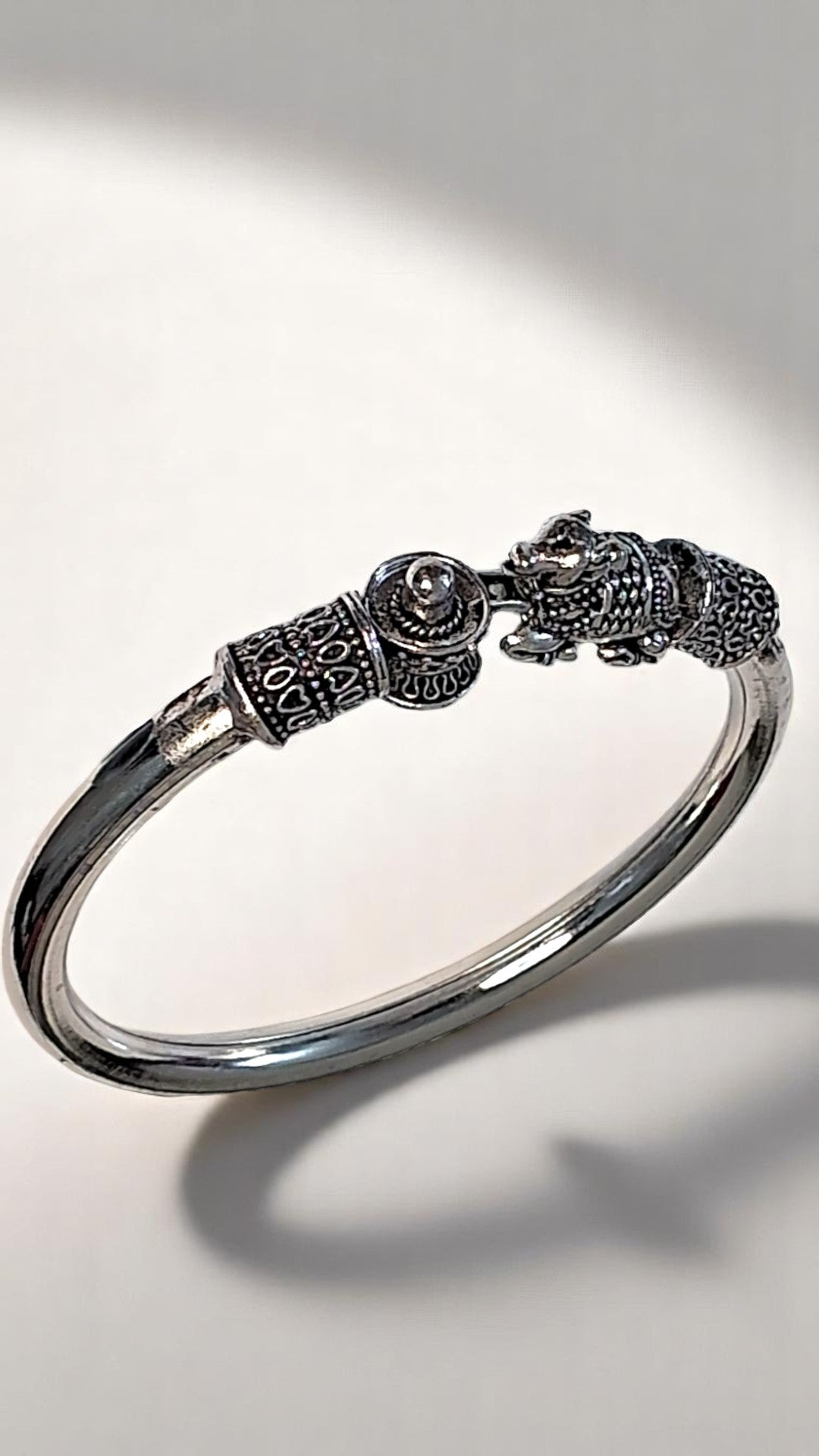 Divine Strength Bracelet β Nandi & Shivalinga Bracelet for Men - Silver