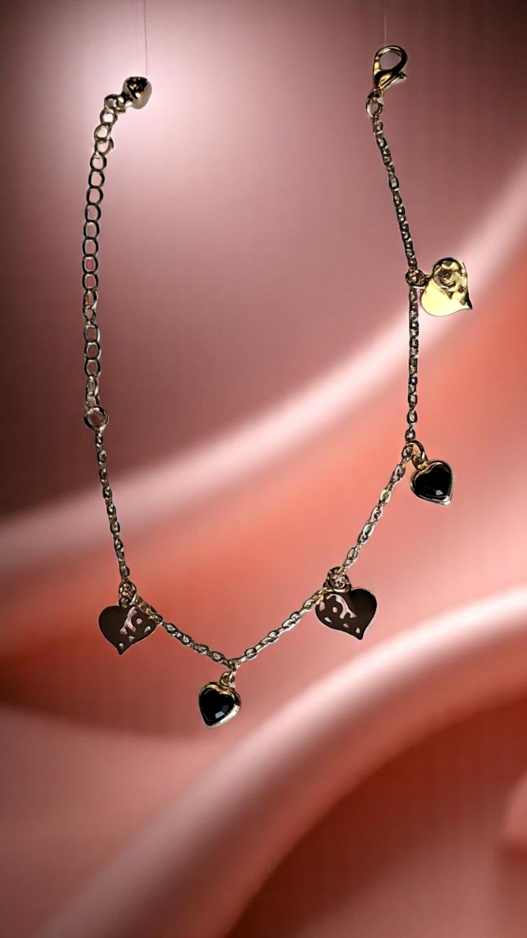 Golden Heart Charm Bracelet