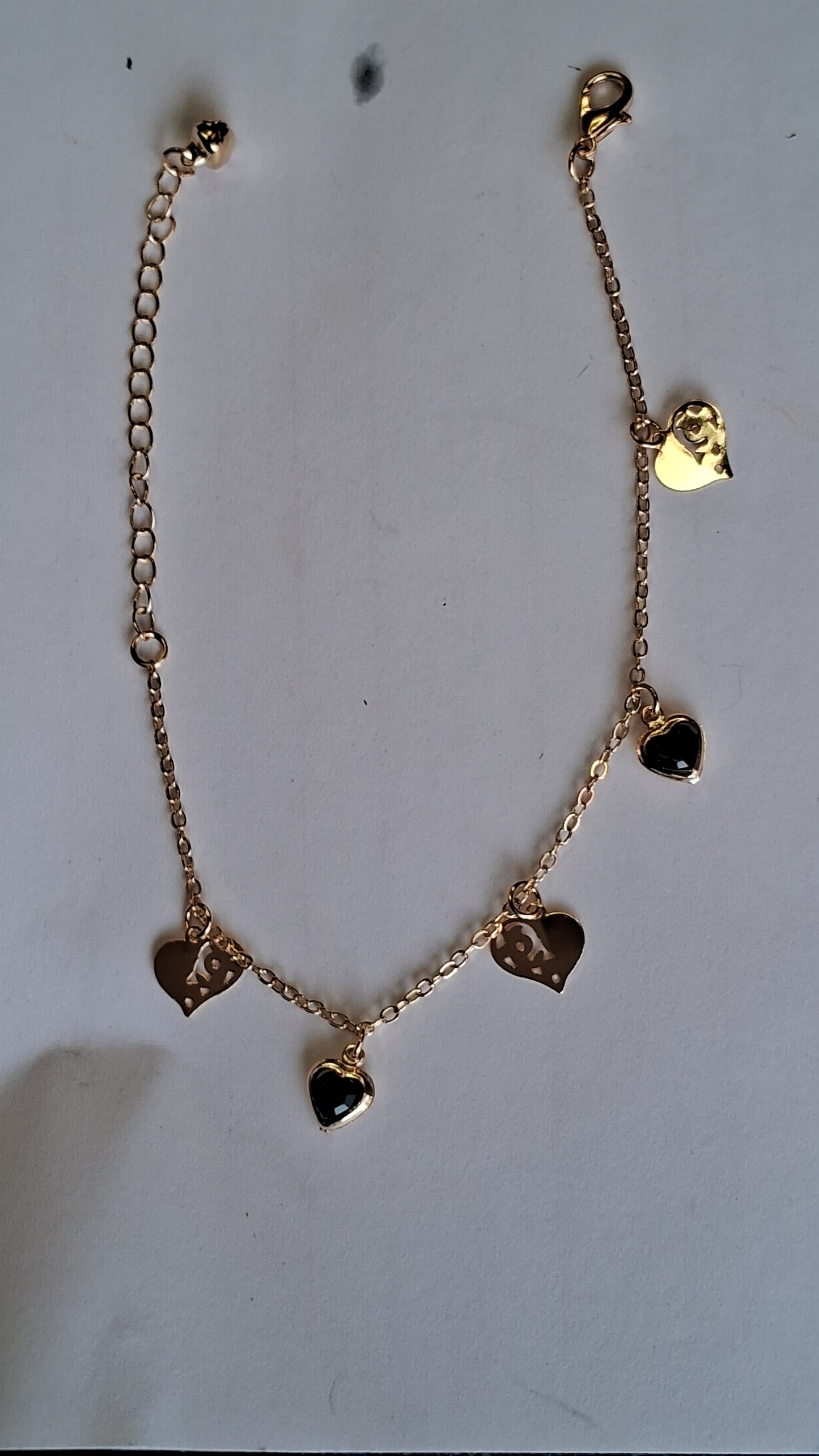 Golden Heart Charm Bracelet