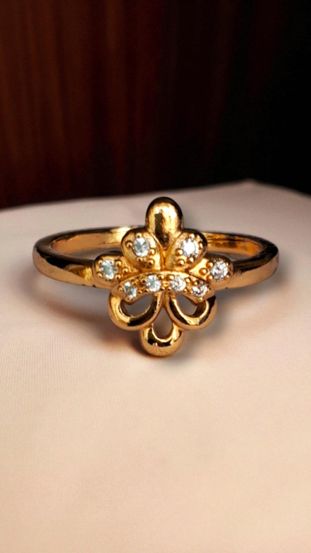 Crystal Blossom Finger Ring