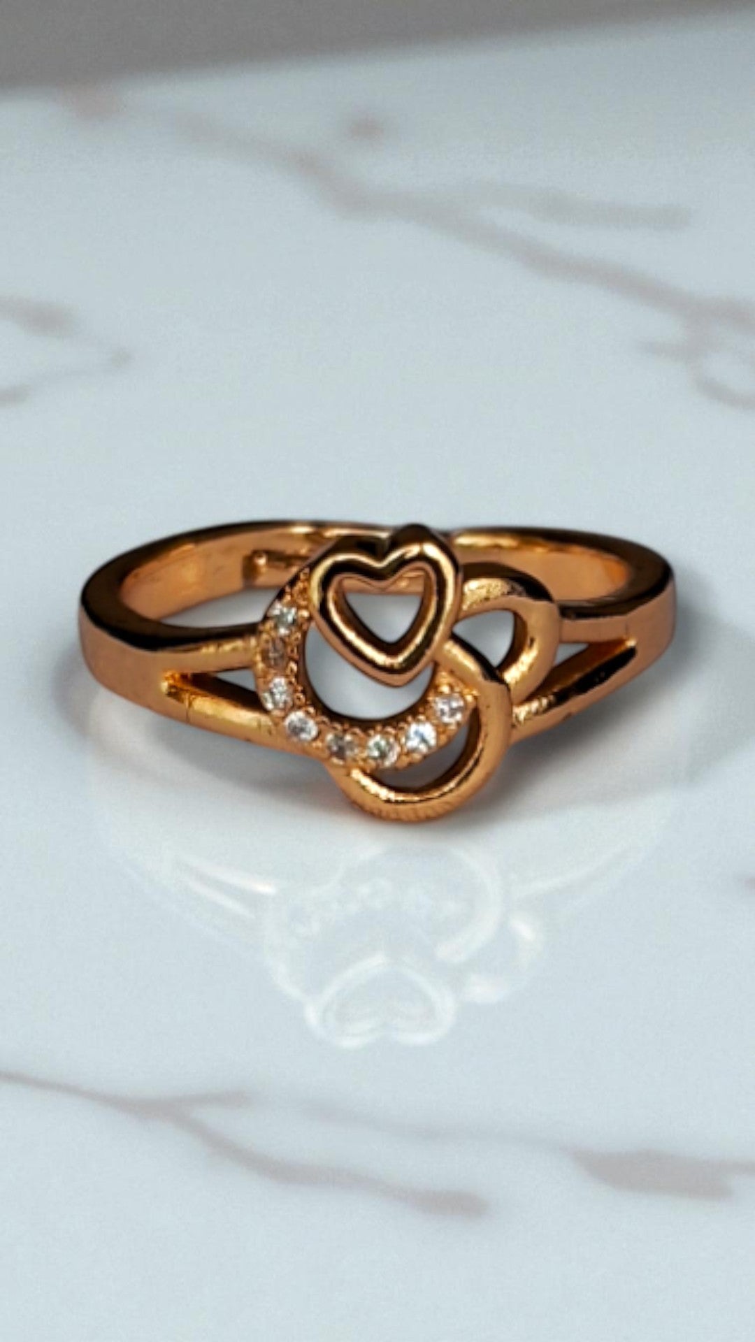 Double Heart Harmony Finger Ring