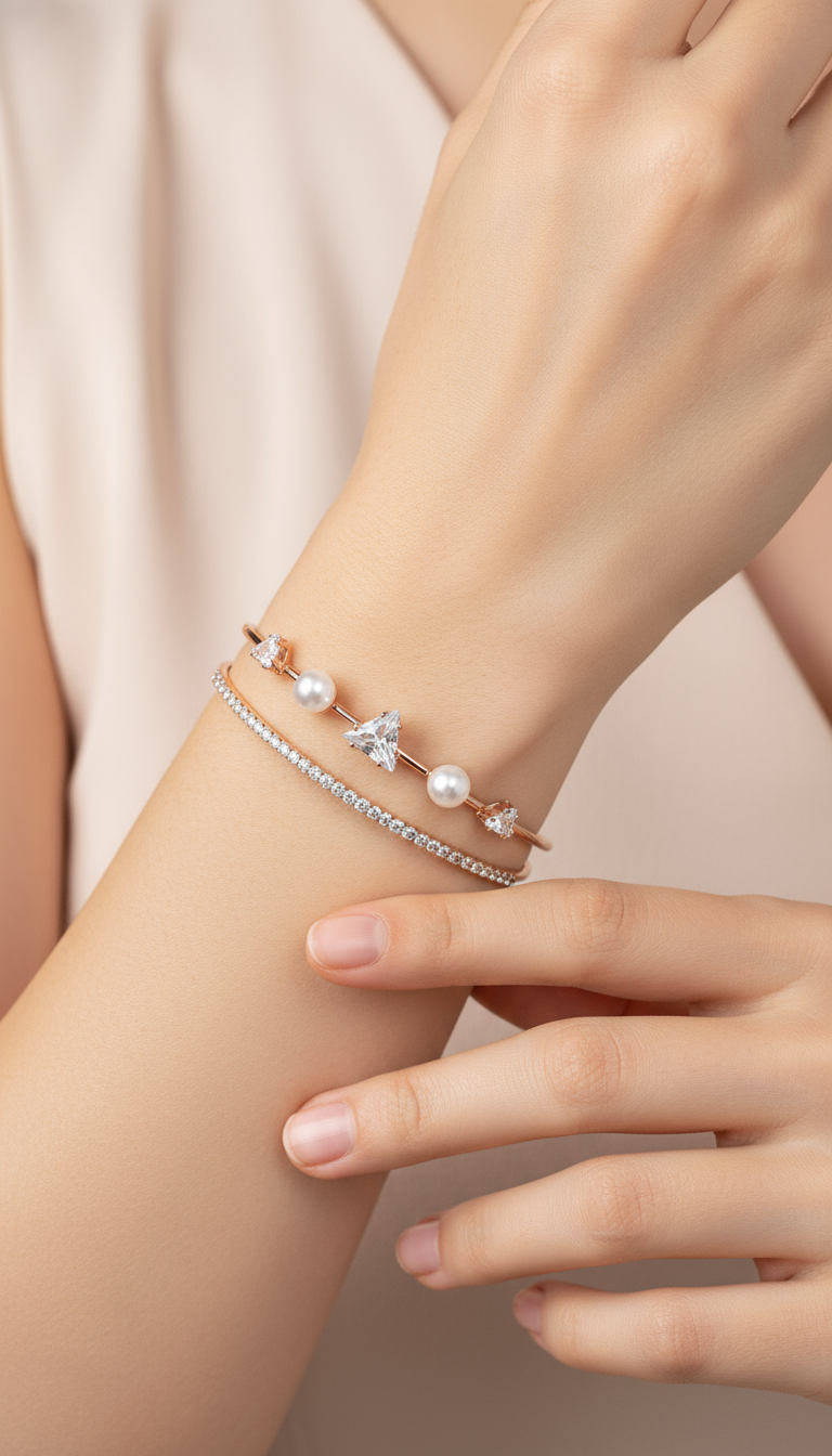 Crystal Symphony Pearl Bracelet