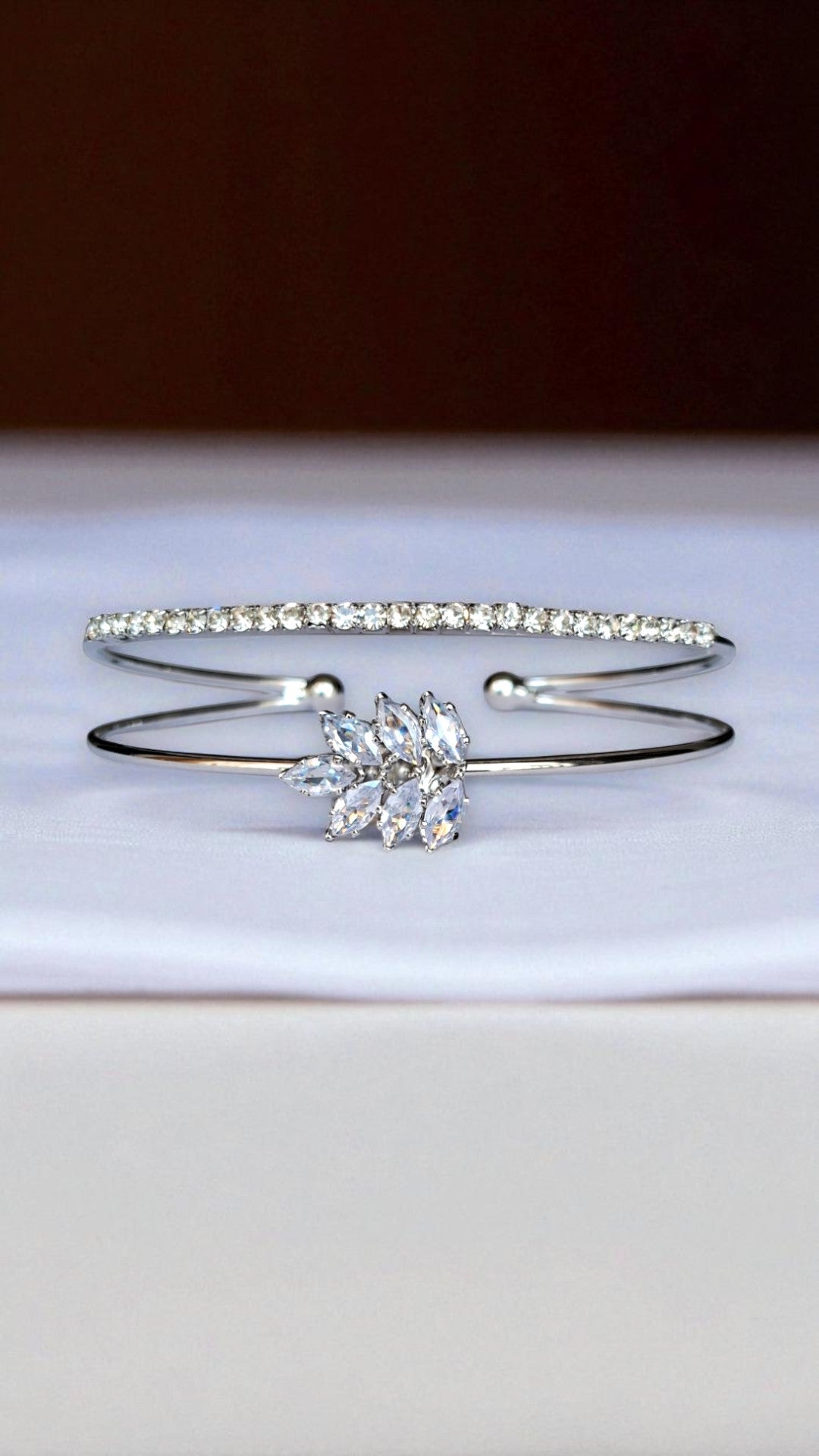 Silver Crystal Bloom Bracelet
