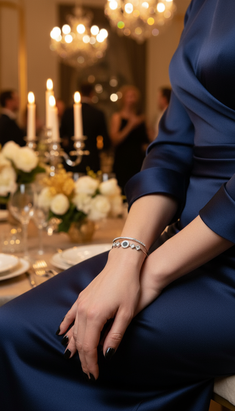 Midnight Elegance Crystal Bracelet