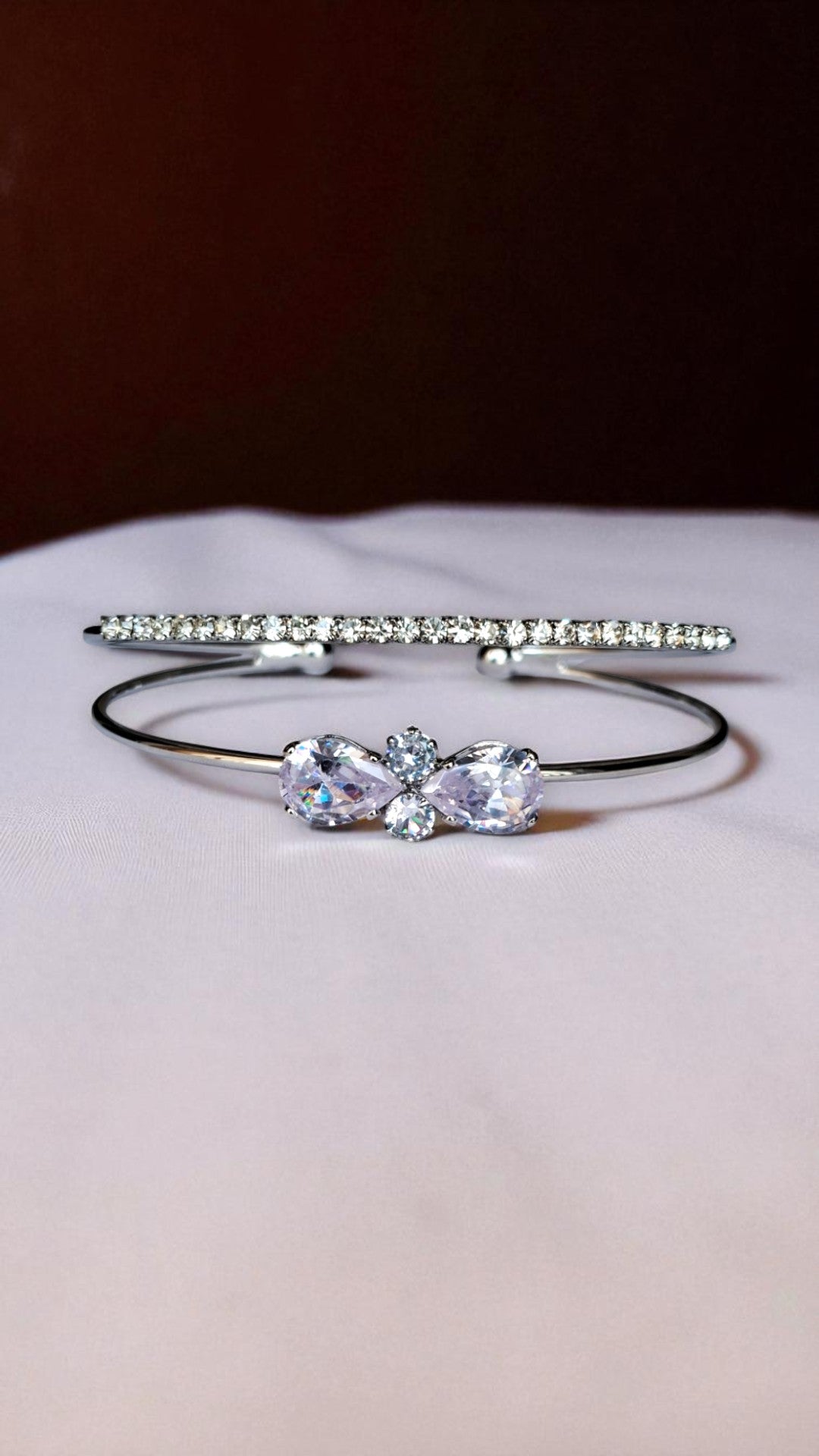 Silver Crystal Butterfly Bracelet