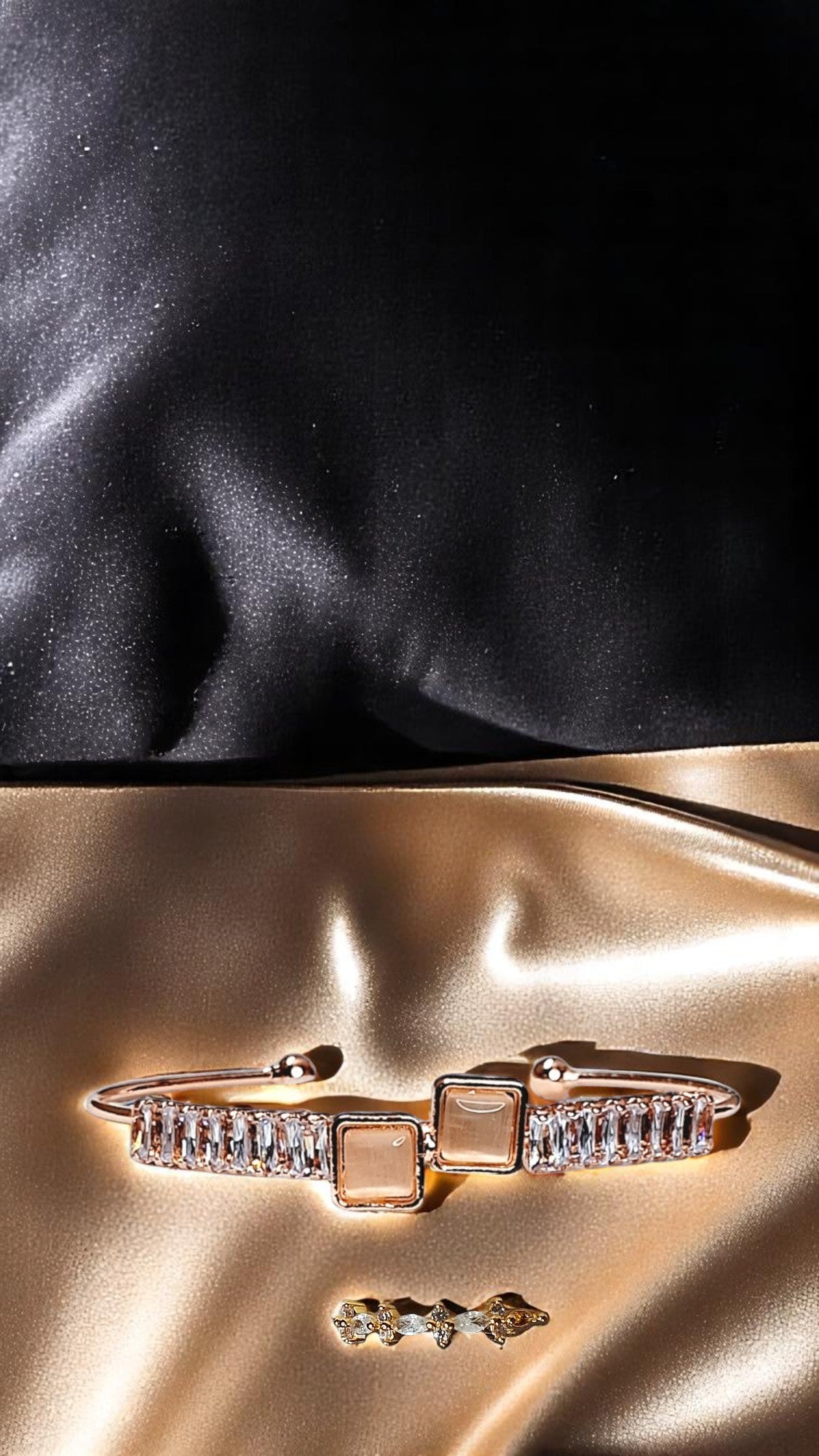 Korean Luxe Crystal Bar Bracelet & Ring Combo