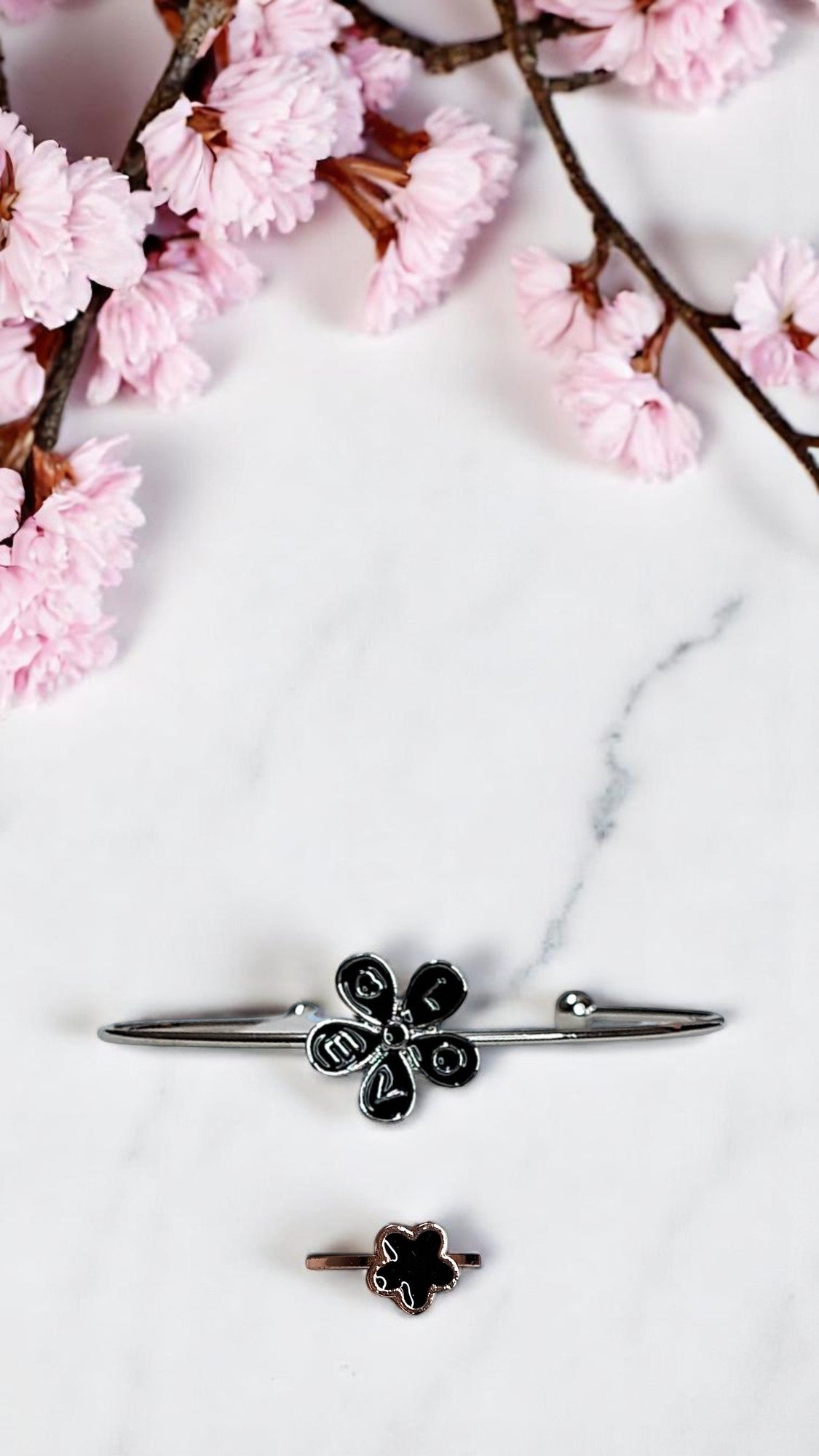 Korean Love Blossom Bracelet & Ring Combo