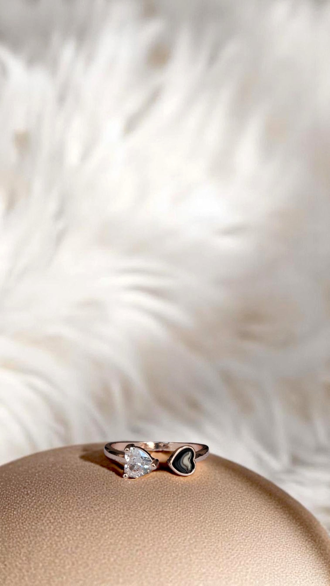🖤Korean Tiny Heart Duo Ring
