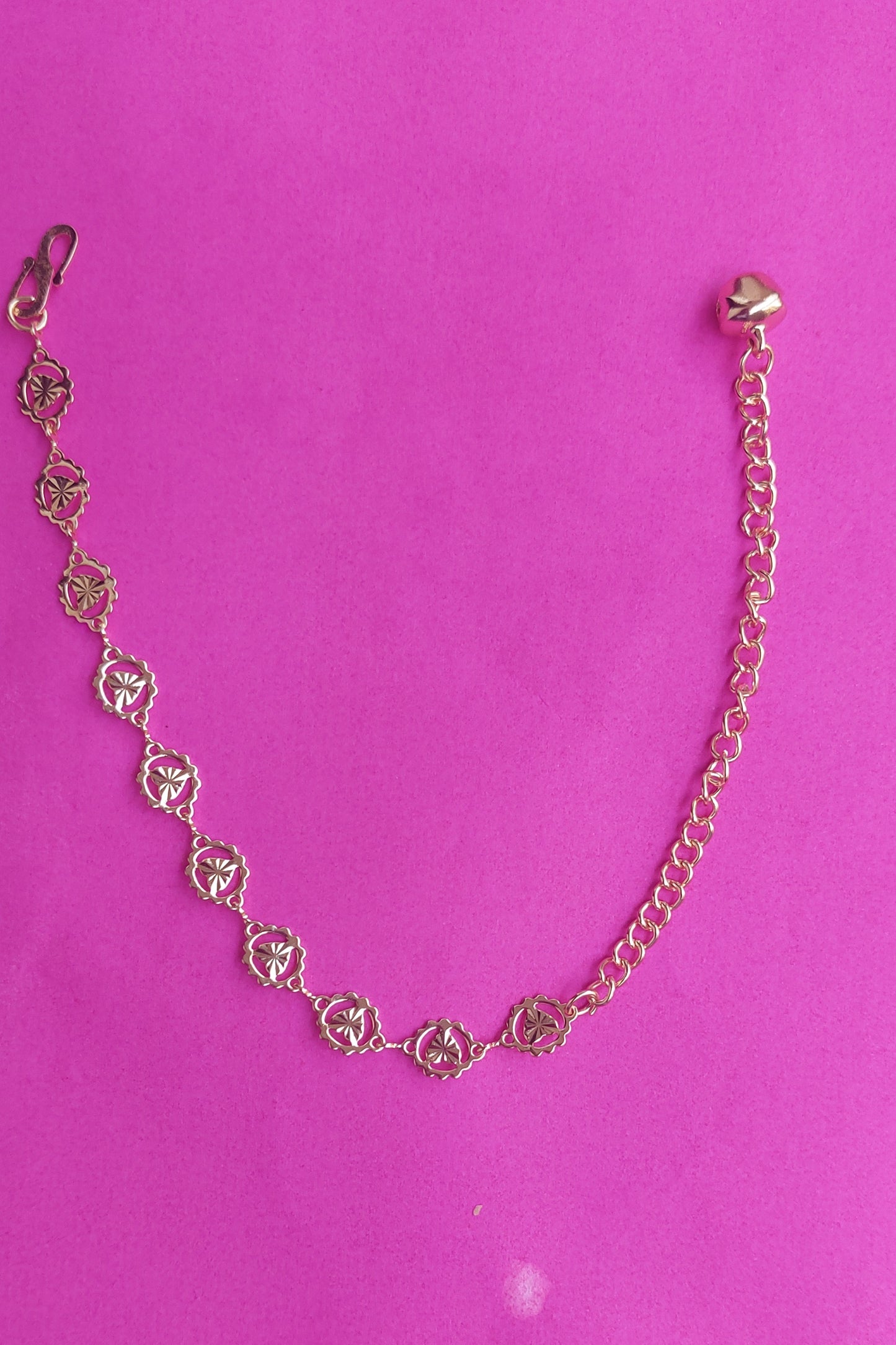 Saanvi Rose-Gold Single Chain Bracelet