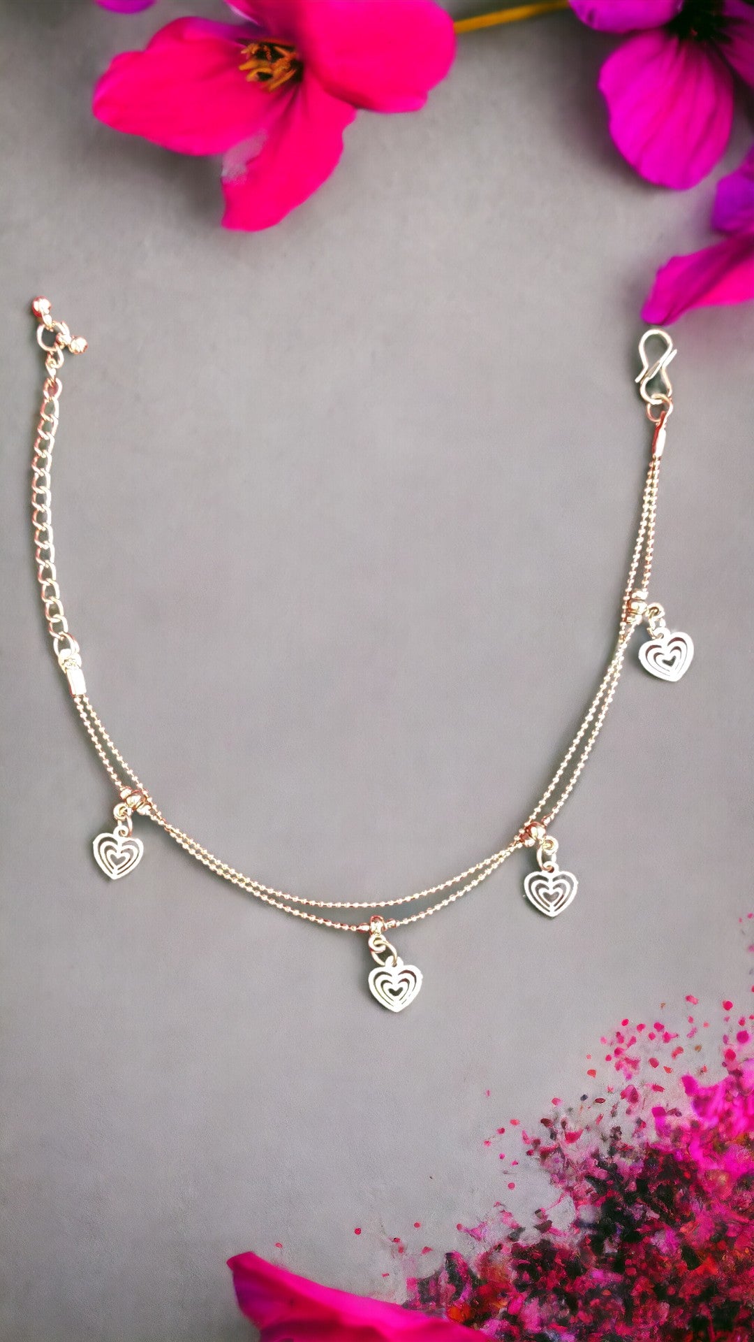 Heart Double Chain Bracelet