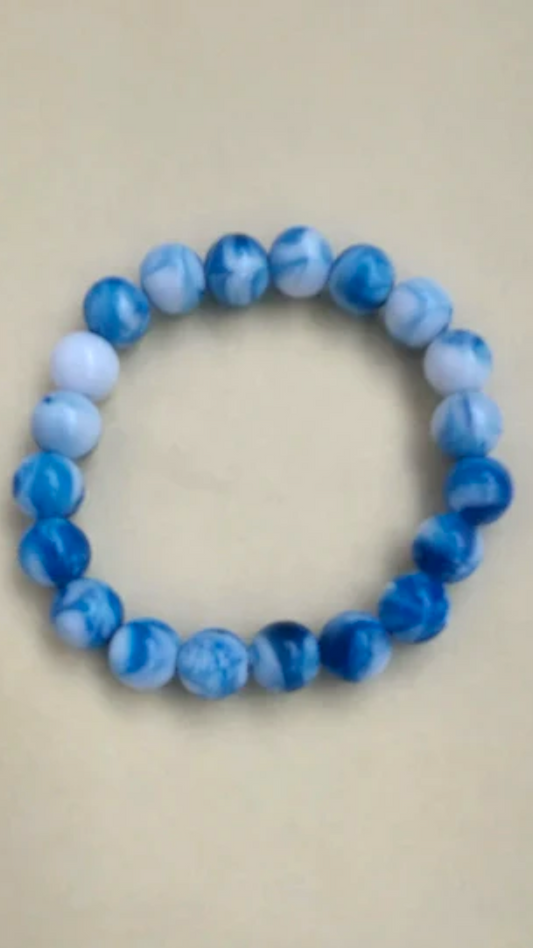 Blue Colored Beads Bracelet