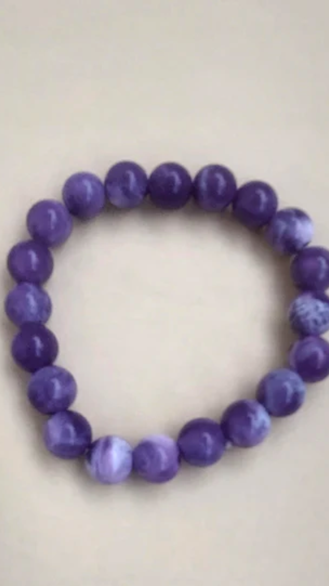 Purple White Dual Colored Beads Bracelet