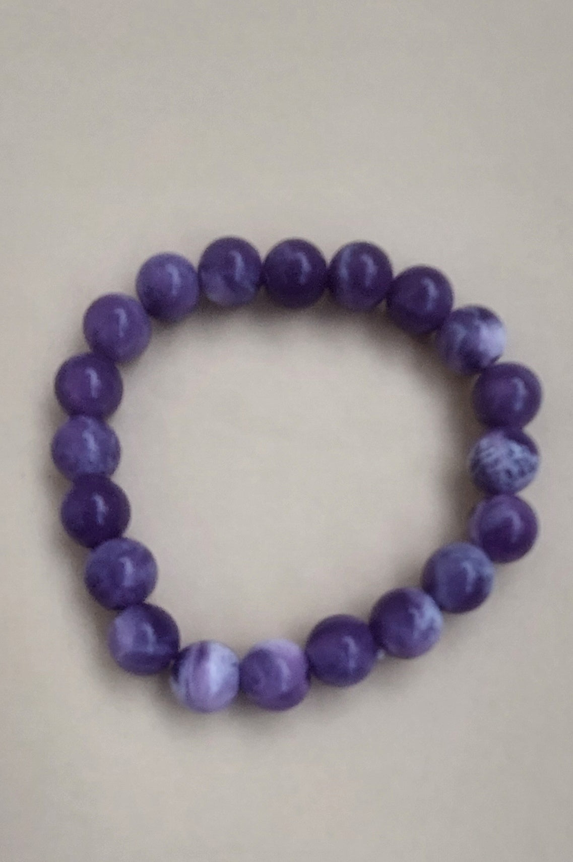 Purple White Dual Colored Beads Bracelet