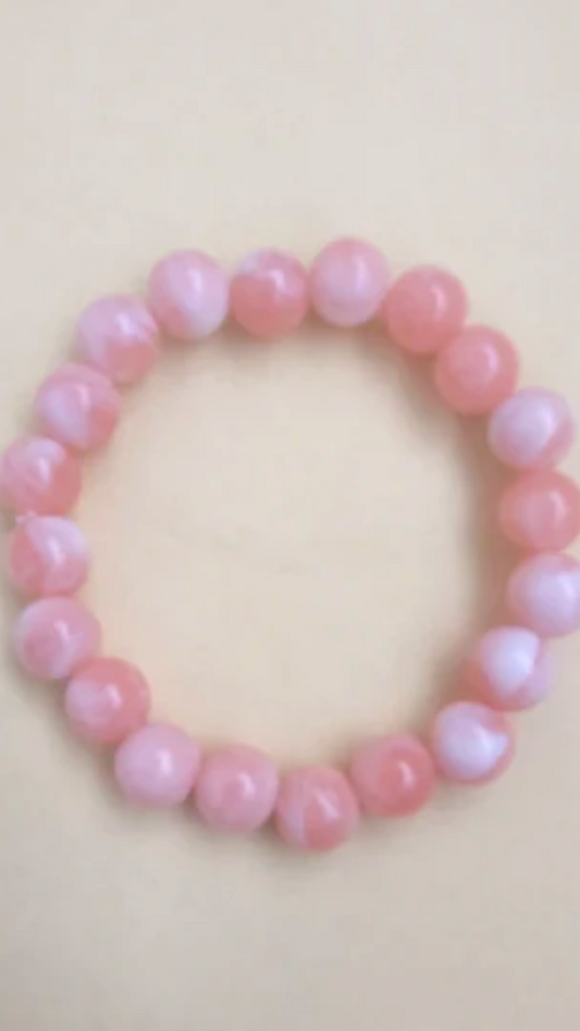 Peach Colored Beads Bracelet