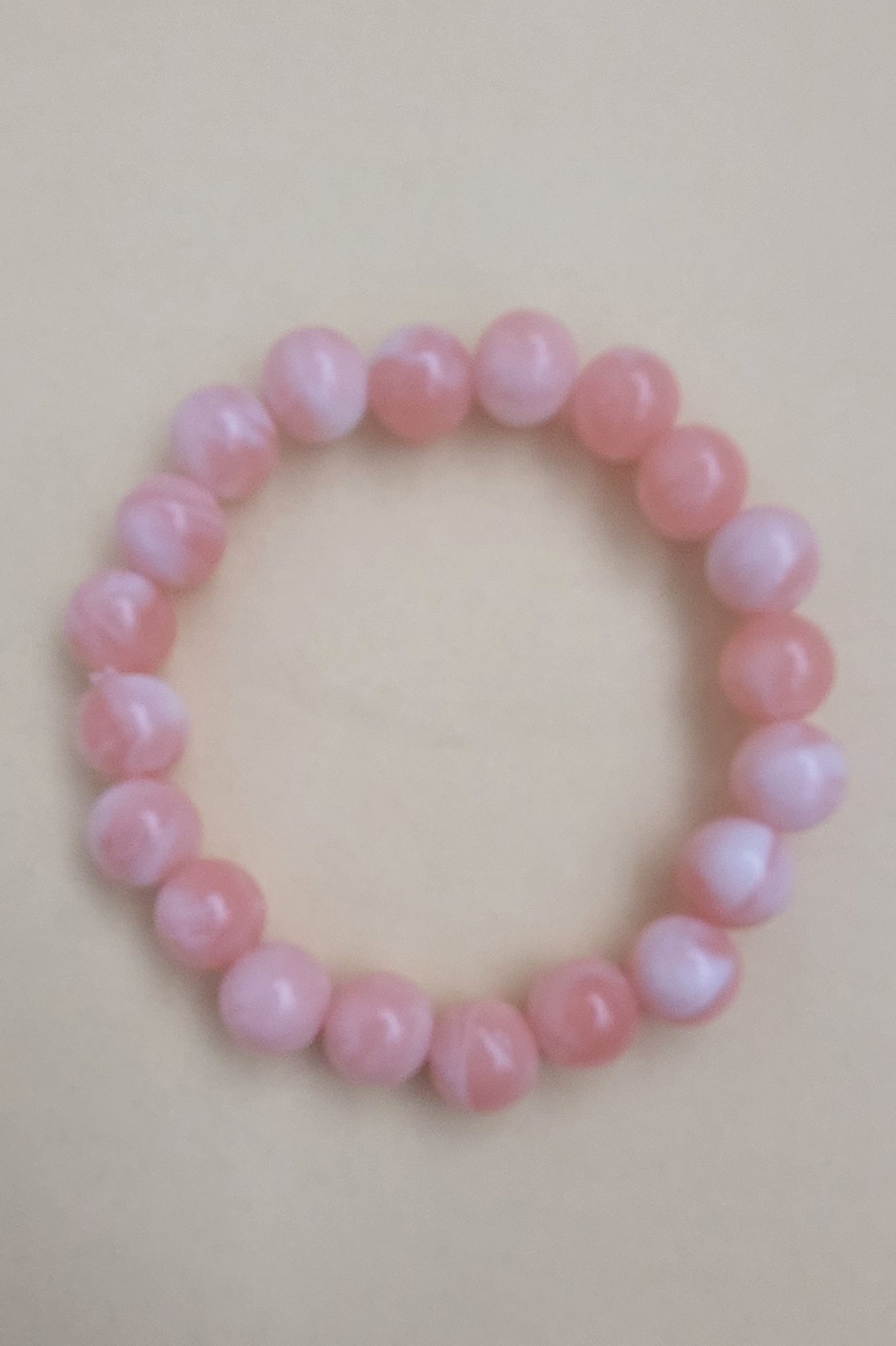 Peach Colored Beads Bracelet