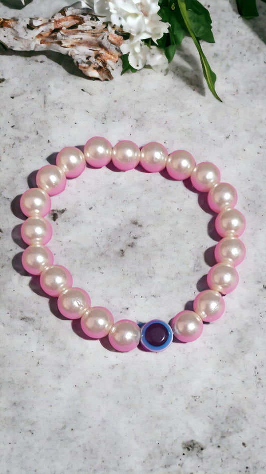 Evil Eye Pearl Bracelet Off-white