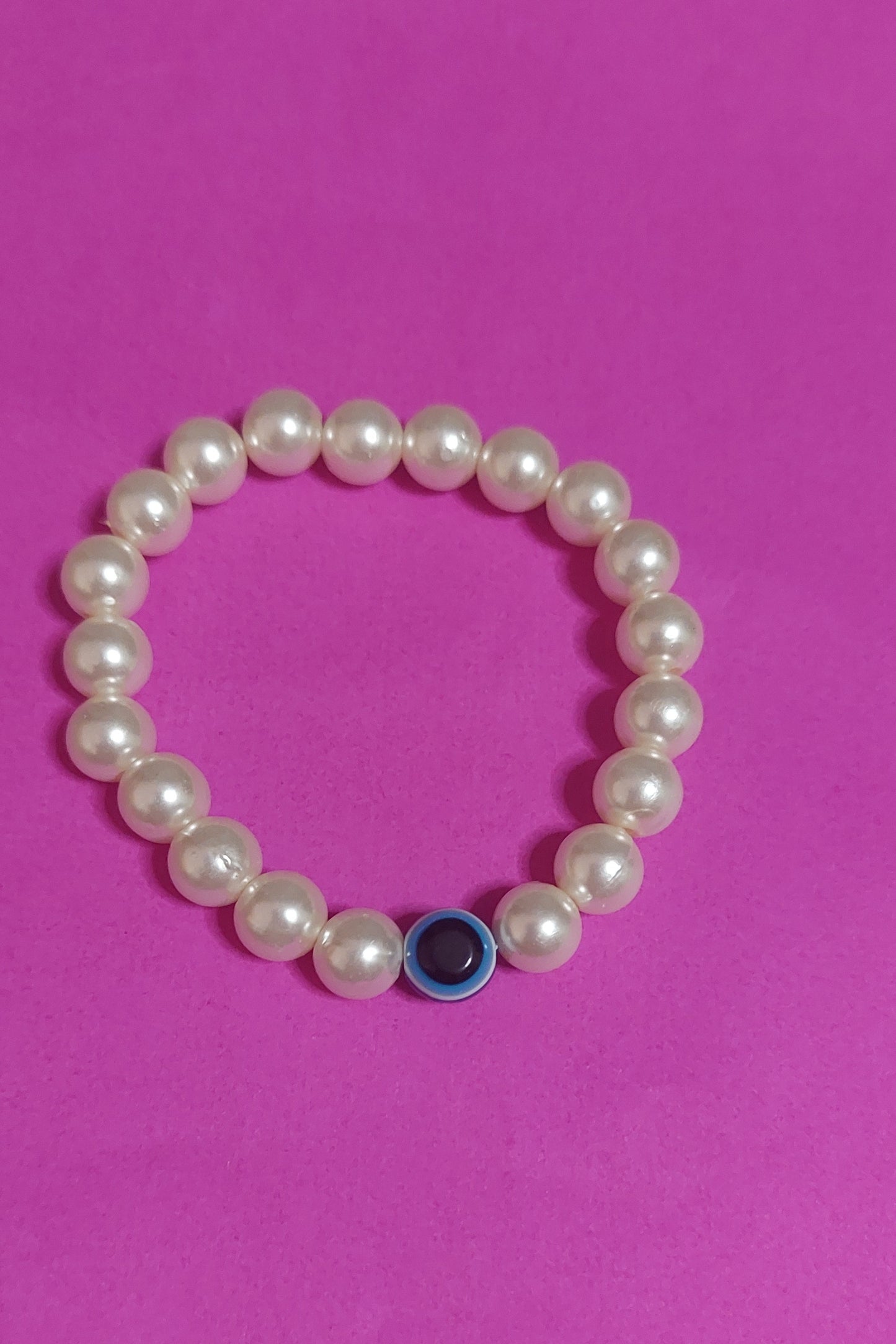 Evil Eye Pearl Bracelet Off-white