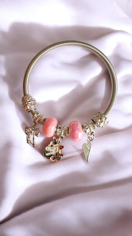 Unicorn Bow Charm Bracelet
