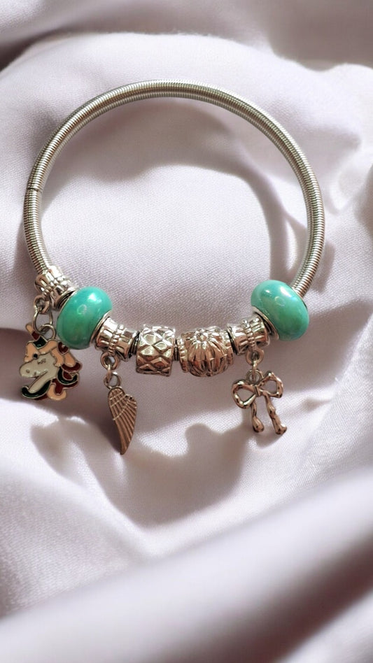 Minty Unicorn Charm Bracelet