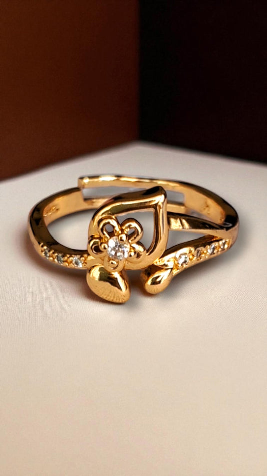Floral Drop Finger Ring