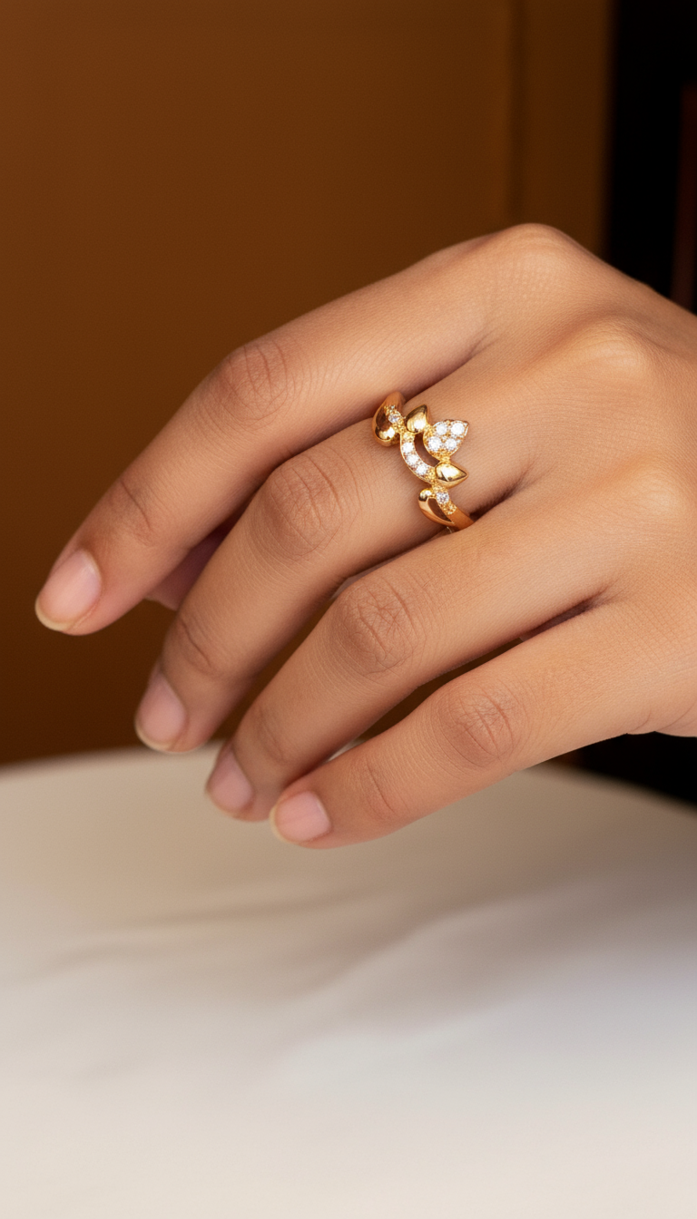 Golden Crown Finger Ring