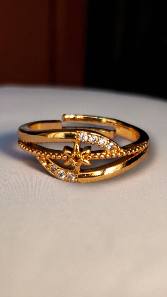 Golden Star Elegance Finger Ring