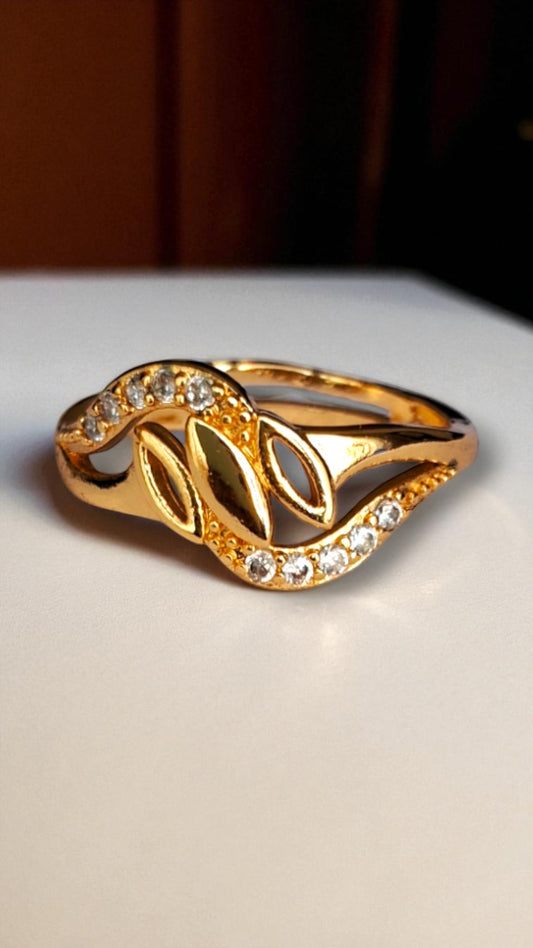 Golden Vine Whisper Finger Ring