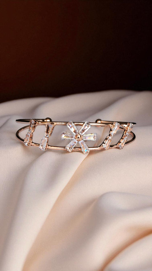 Golden Crystal Blossom Bracelet
