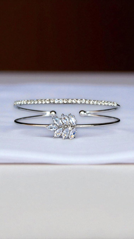 Silver Crystal Bloom Bracelet