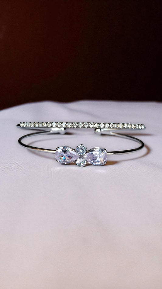 Silver Crystal Butterfly Bracelet