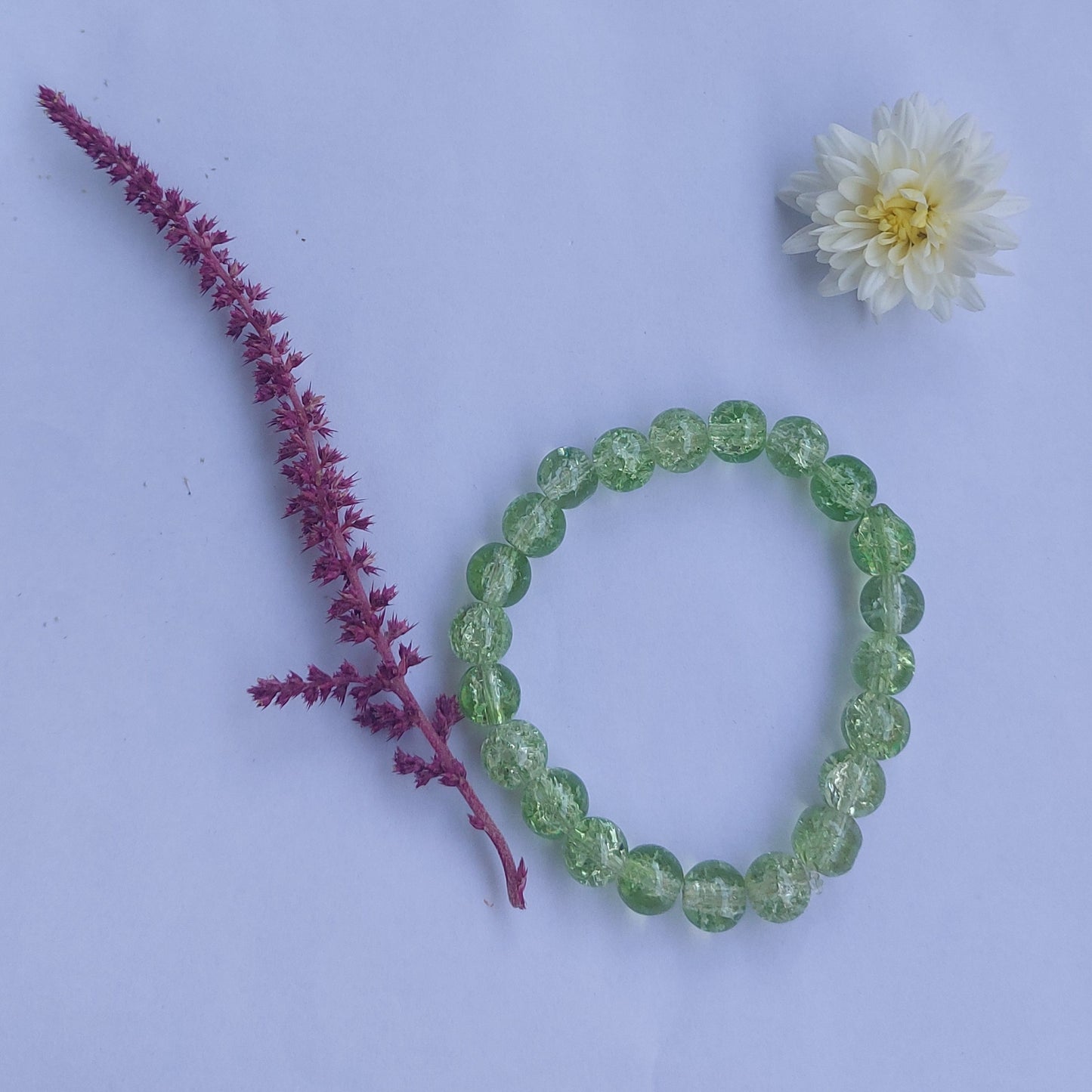 Light Green Dual Colored Crystal Beads Bracelet