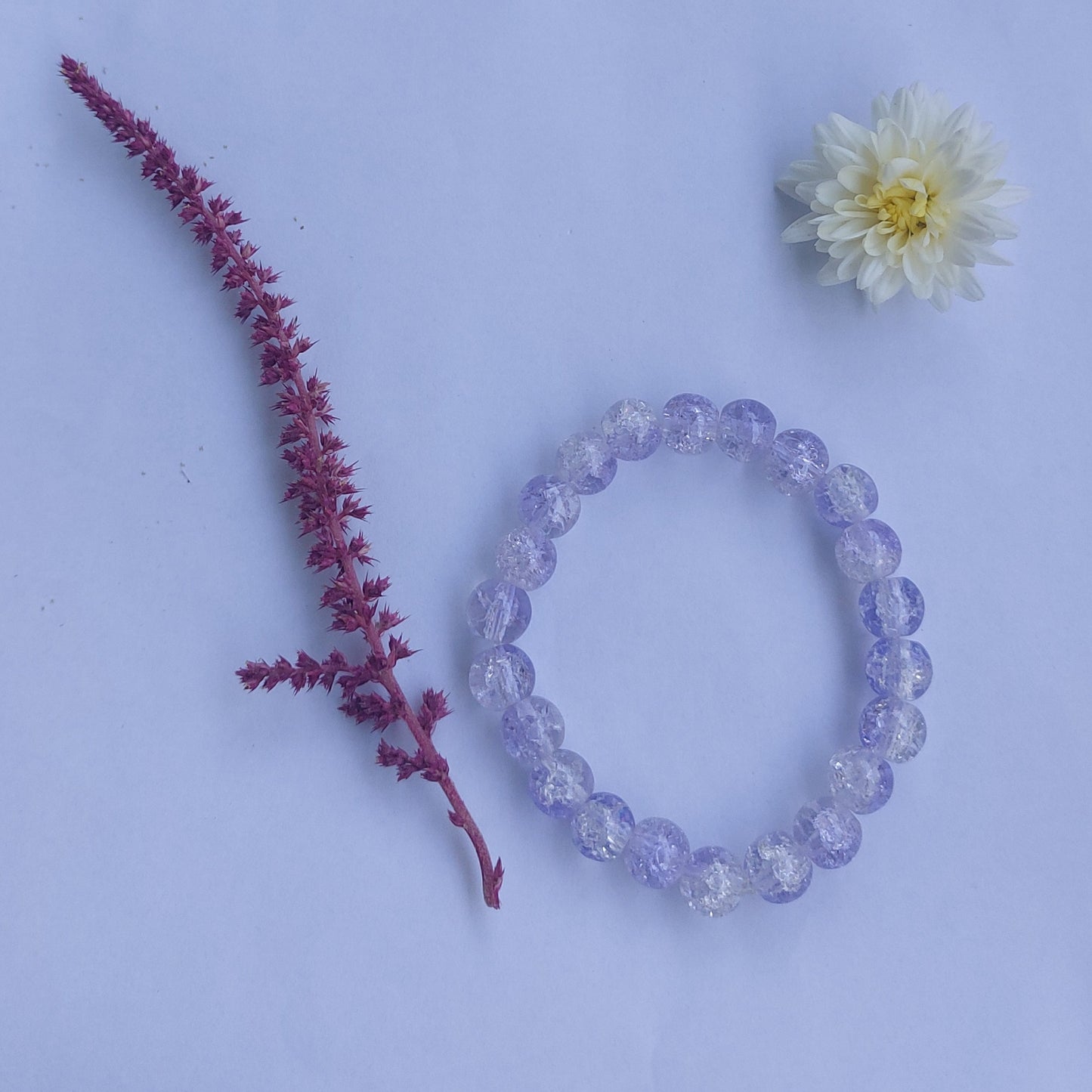 Purple Dual Colored Crystal Beads Bracelet