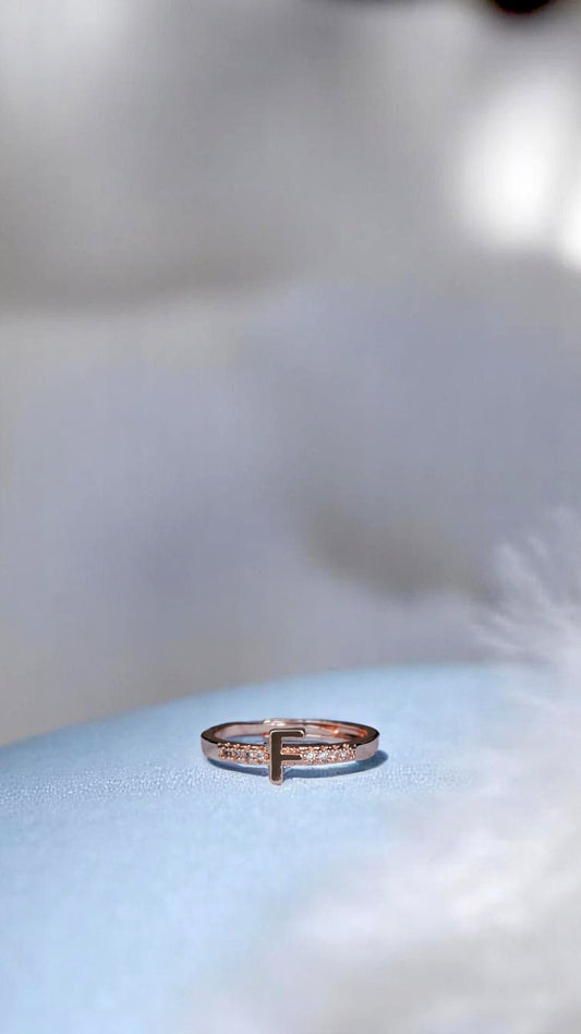 ✨ Korean “F Glitz” Ring