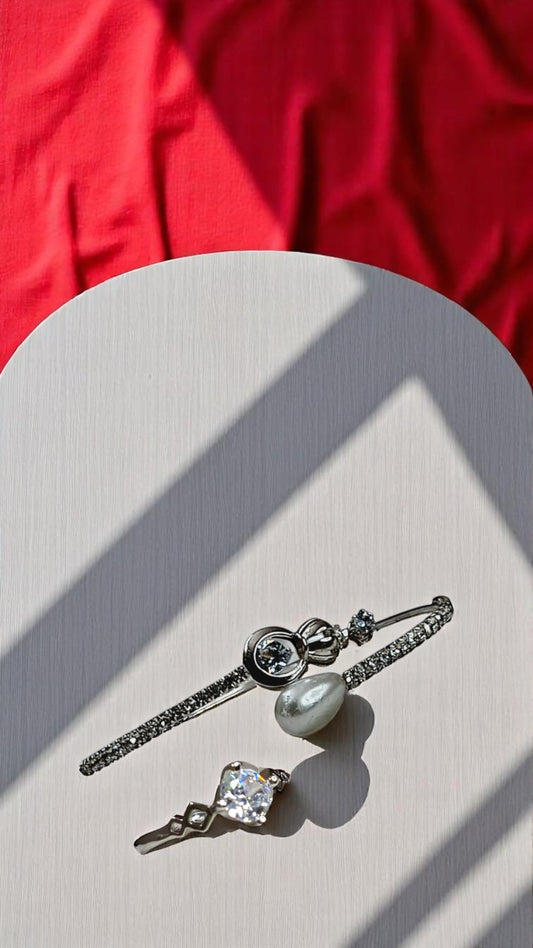 Korean Pearl Charm Bracelet & Ring Combo