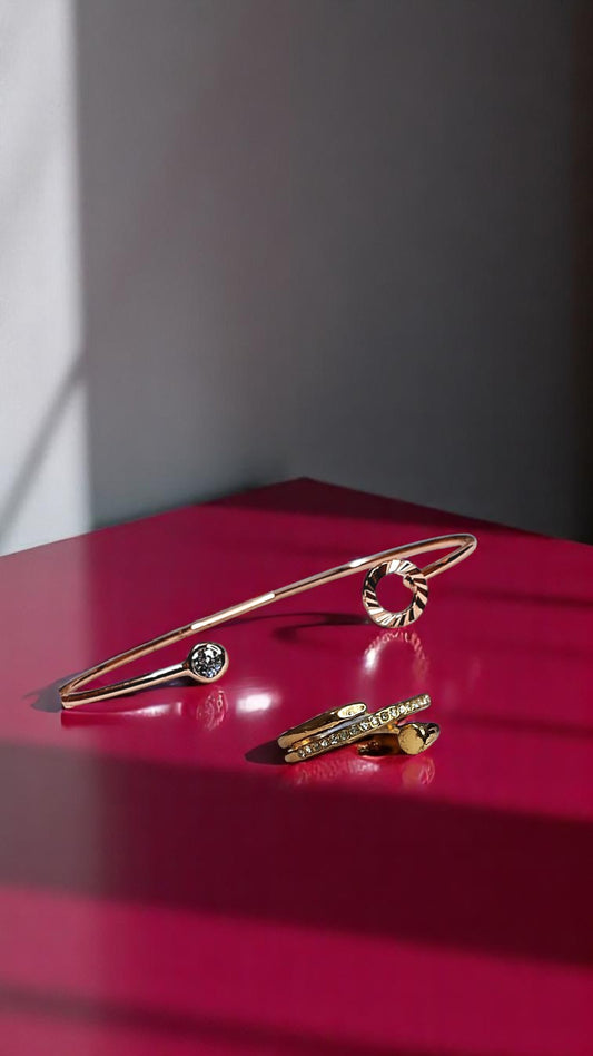 🌸 "Golden Seoul Dreams" – Bracelet & Ring Set 🌸