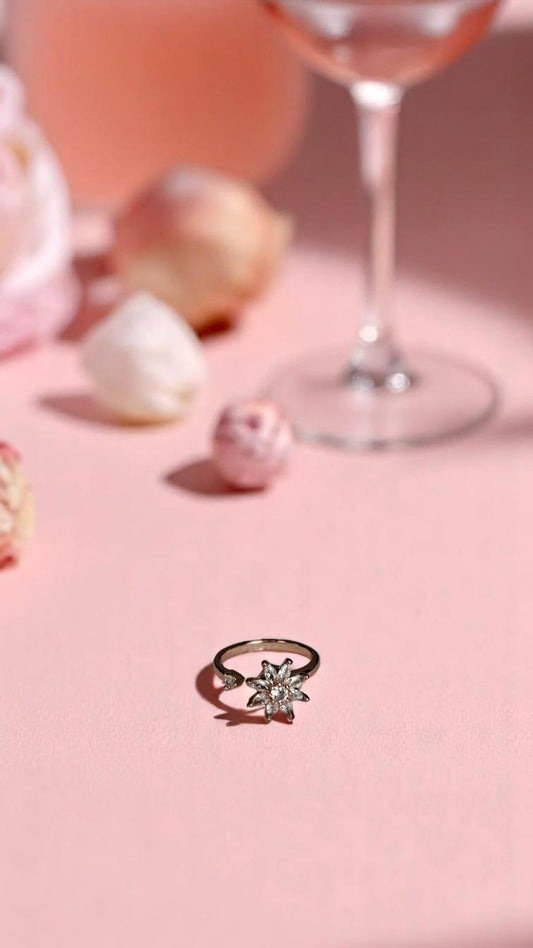 🌸 Sparkling Blossom Crystal Ring ✨