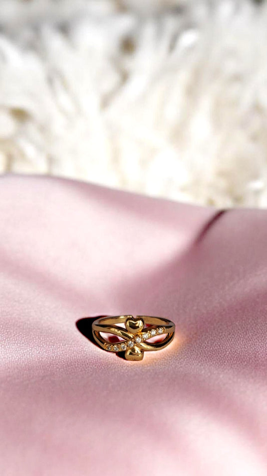 💞 Crossed Hearts Harmony Ring ✨
