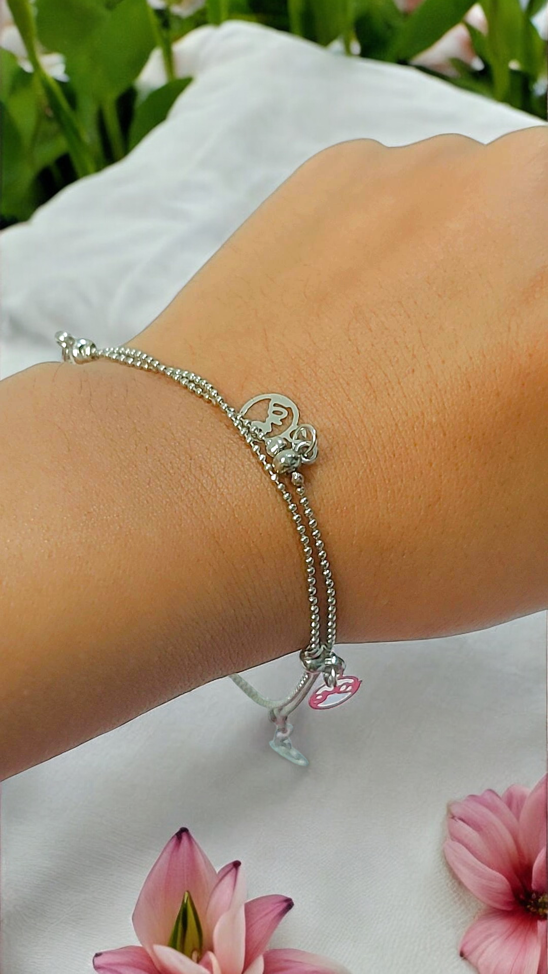 Love Charms Double Chain Bracelet