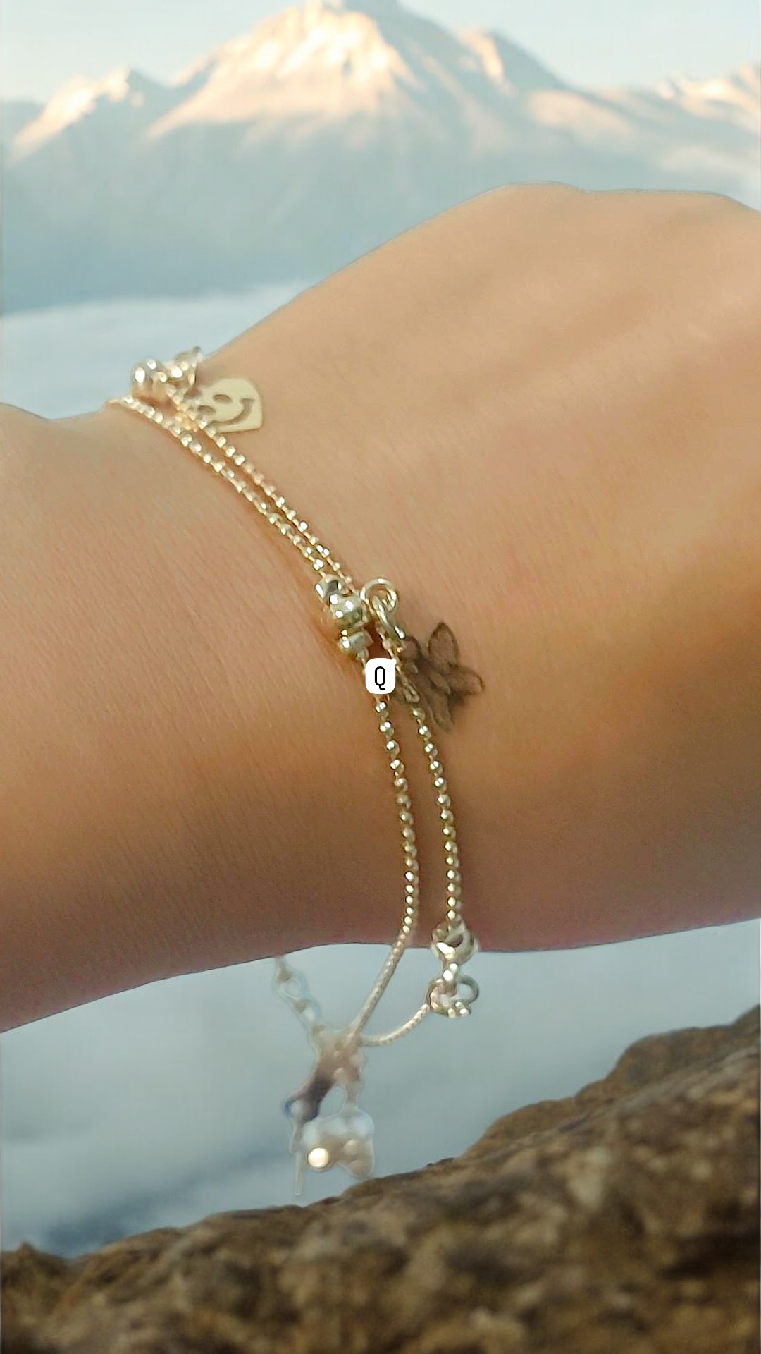 Butterfly Double Chain Bracelet