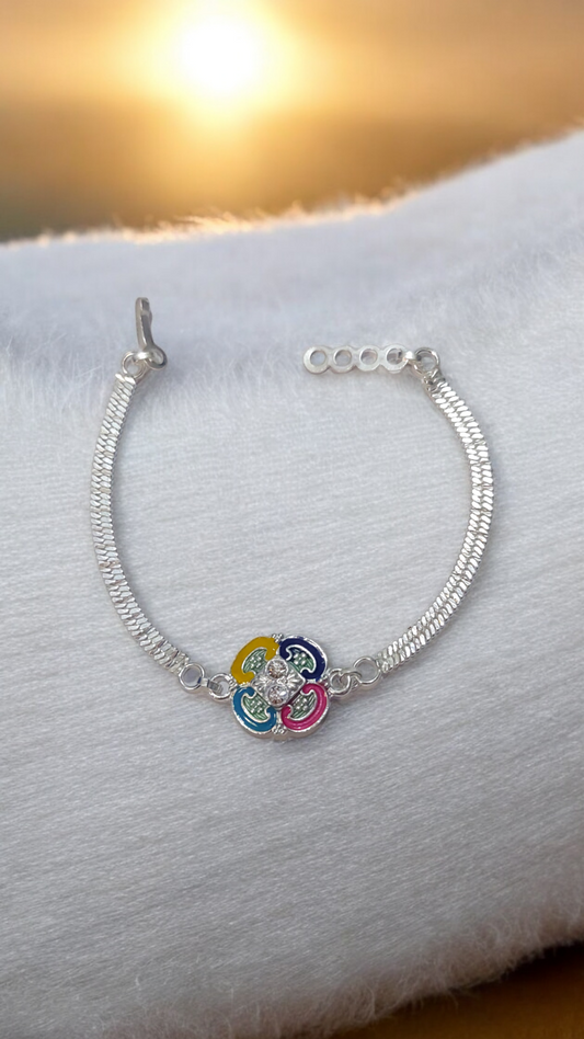 Four Petals Silver Rakhi