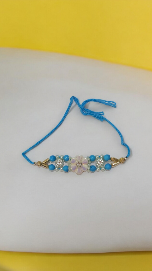 Five Petal Rakhi - Blue